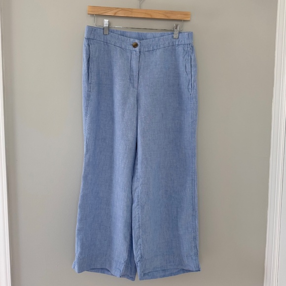 J.Jill Blue Linen Capri Pants - Picture 2 of 11